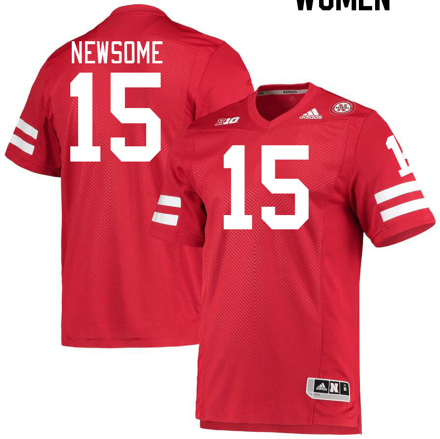 Women #15 Quinton Newsome Nebraska Cornhuskers College Football Jerseys Stitched Sale-Red - Click Image to Close
